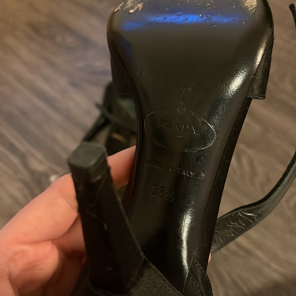 Prada Black Heels with Ankle Strap - Picture 5 of 6